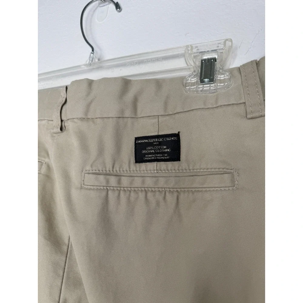 Banana Republic Mens Boot Cut Chino Pants 31x30 Khaki Tan 100% Cotton Trousers